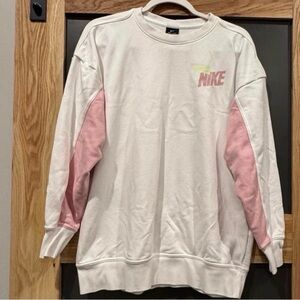Nike Cream Pink Colorblock Crewneck Sweatshirt Small